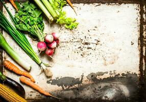 Natural vegetables and herbs. photo