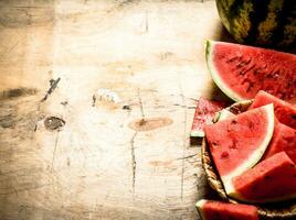 Sliced fresh watermelon. photo