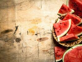 Sliced fresh watermelon. photo