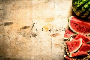 Sliced fresh watermelon. photo