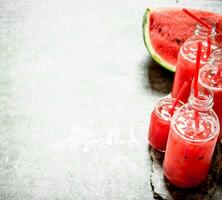 Watermelon juice with mint . photo