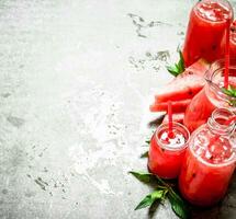 Watermelon juice with mint . photo