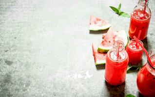 Watermelon juice with mint . photo