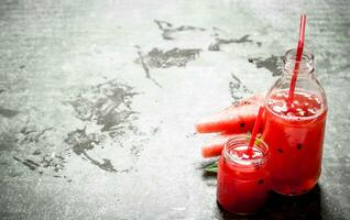 Watermelon juice with mint . photo