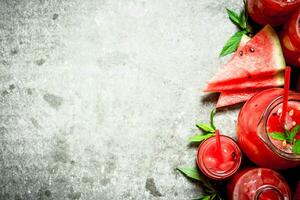 Watermelon juice with mint . photo