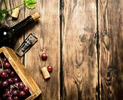 Red wine with a box photo