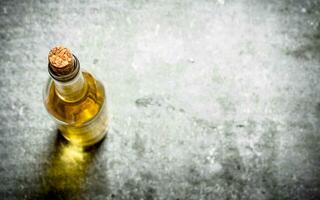 bottle of white wine. photo