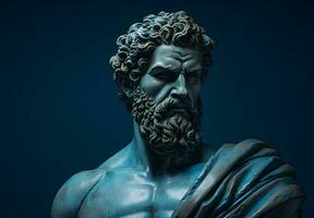 Photo Statue of the ancient Greek philosopher Socrates in Athens, Greece. generative ai