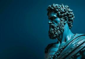 Photo sculpture of the ancient greek mythical hero generative ai