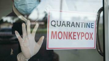 Man quarantines in isolation room for monkeypox. photo