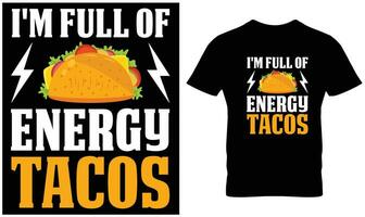 tacos camiseta diseño vector gráfico.