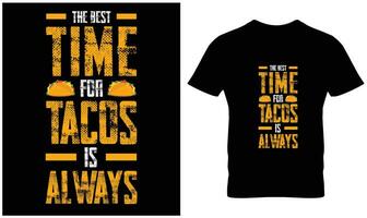 Tacos t-shirt design vector graphic.