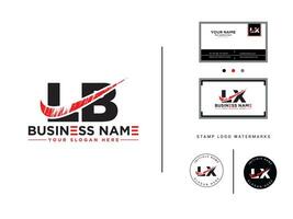 Alphabet Lb Vector Logo, Geometric LB Brush Logo Icon With Business Card