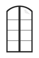 8 cristal ventana marco negro y blanco 2d línea dibujos animados objeto. contemporáneo estructura aislado vector contorno artículo. reconstrucción edificio. construcción sitio monocromo plano Mancha ilustración