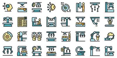 Medical robot operator icons set vector color