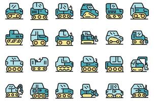 Crawler icons set vector color