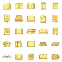 Book icons set vector color