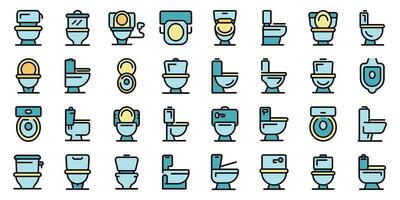 Toilet bowl icons set vector color