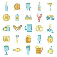 Beer icons set vector color