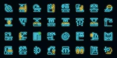 Medical robot operator icons set vector neon