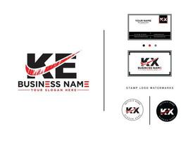 Monogram Ke Brush Logo Art, Luxury KE Vector Letter Logo For Shop
