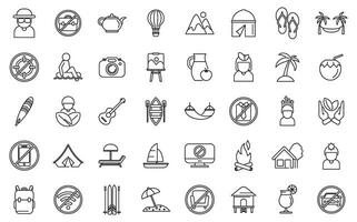 Downshifting icons set outline vector. Balance adult vector