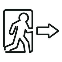 Exit sign icon outline vector. Fire alarm vector