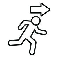 Evacuation direction icon outline vector. Pull help vector