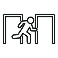 Evacuation run icon outline vector. Exit person vector