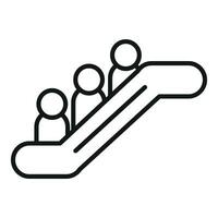 People exit escalator icon outline vector. Help alarm vector