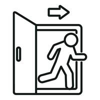 Exit door icon outline vector. Help people vector