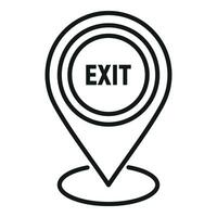 Exit location icon outline vector. People evacuation vector