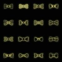 Bowtie ribbon man tuxedo icons set vector neon