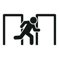 Evacuation run icon simple vector. Exit person vector