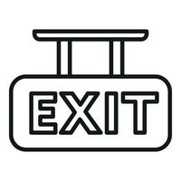 Exit wall sign icon outline vector. Stair escape vector