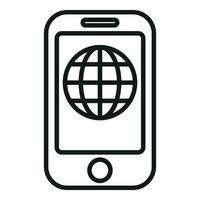 Smartphone network icon outline vector. Social media vector