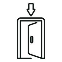 Exit door icon outline vector. Alarm person vector