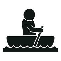 Evacuation flood icon simple vector. Rubber boat vector