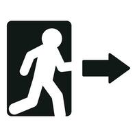 Exit sign icon simple vector. Fire alarm vector