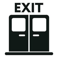 Exit doors icon simple vector. Alarm evacuate vector