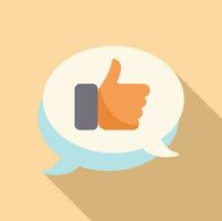 Thumb up chat icon flat vector. Like contact vector