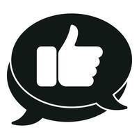 Thumb up chat icon simple vector. Like contact vector