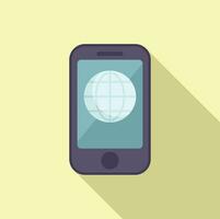 Smartphone network icon flat vector. Social media vector