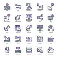 Social Marketing icon pack for your website design, logo, app, and user interface. Social Marketing icon dual tone design. Vector graphics illustration and editable stroke.