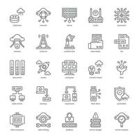 Data and Network icon pack for your website design, logo, app, and user interface. Data and Network icon outline design. Vector graphics illustration and editable stroke.