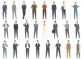 Suit icons set cartoon vector. Formal tie office vector