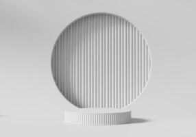 Abstract White Minimal Modern Podium Pedestal Platform For Product Display Showcase Presentation 3D Rendering photo