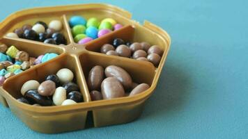 multicolored sweet candies in a box video