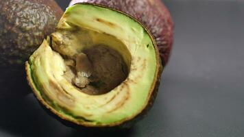 A rotten avocado on a white background. video