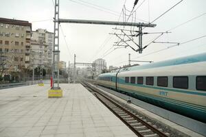 turkey istanbul 12 may 2023. Modern turkish overground metro train or tram photo